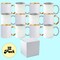 12 Pcs 11 oz. SILVER & GOLD Inner & Handle- Ceramic Sublimation Mugs - Professional Grade - With Individual White Gift Boxes